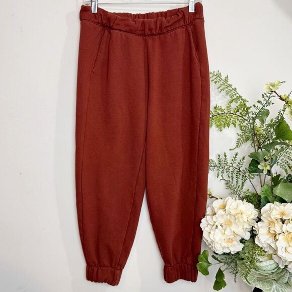 A NEW DAY jogger | rust straight leg fleece pants | small | Target - Picture 1 of 8